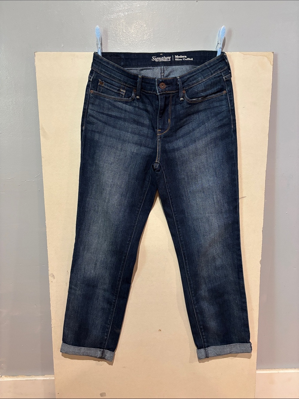 Signature Boyfriend Jeans in Dark Blue Wash